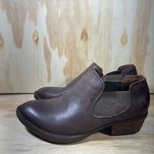Born Dallai Brown Leather Ankle Boots Women’s Size 8.5